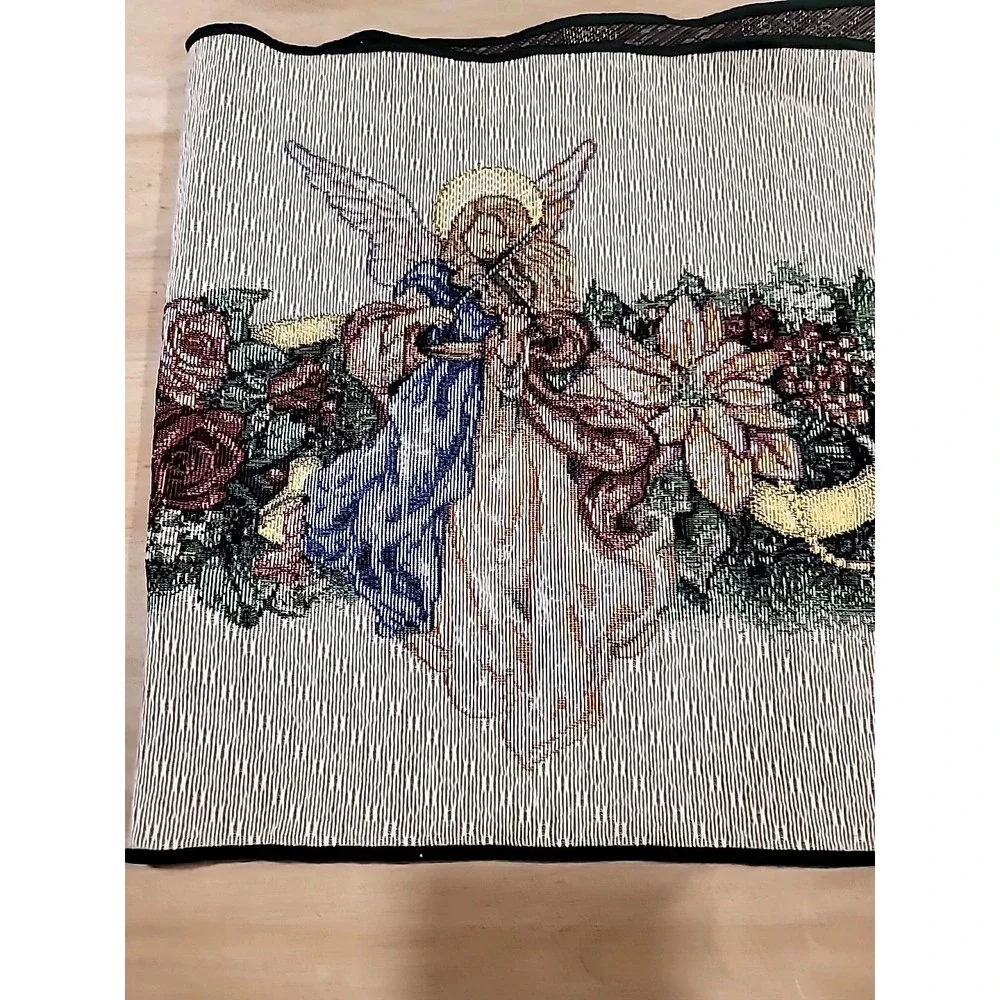 Christmas Angels w/Musical Instruments Tapestry Table Runner 13